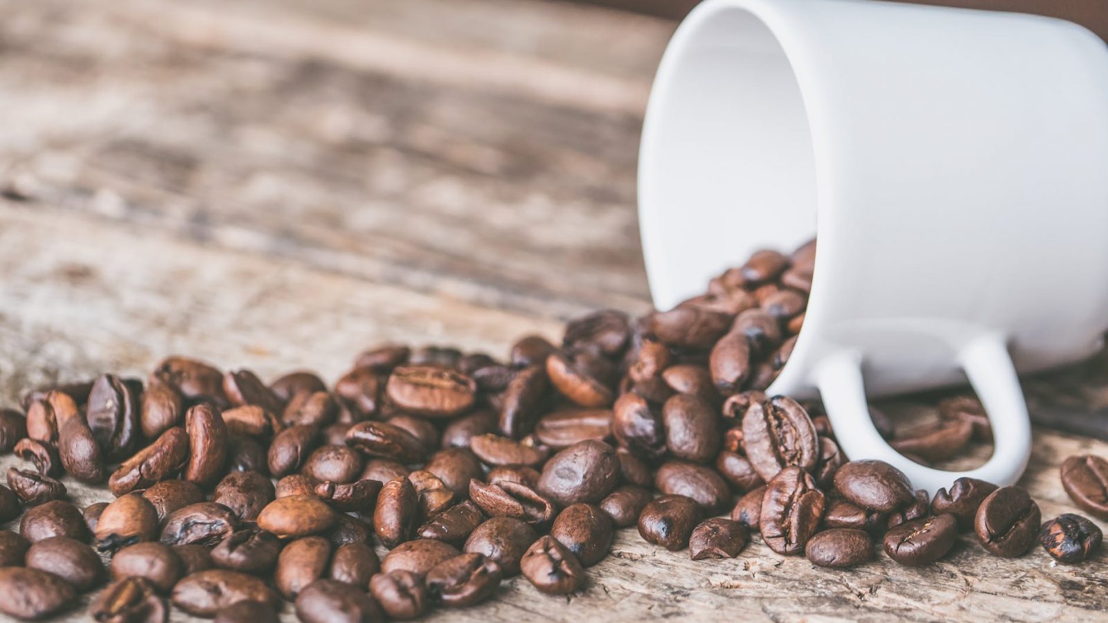 coffee beans and white mug